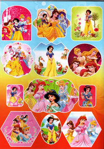 Carte de Colorat Copii cu Stcker-e cu Printese Disney Cenusareasa Ariel si Belle