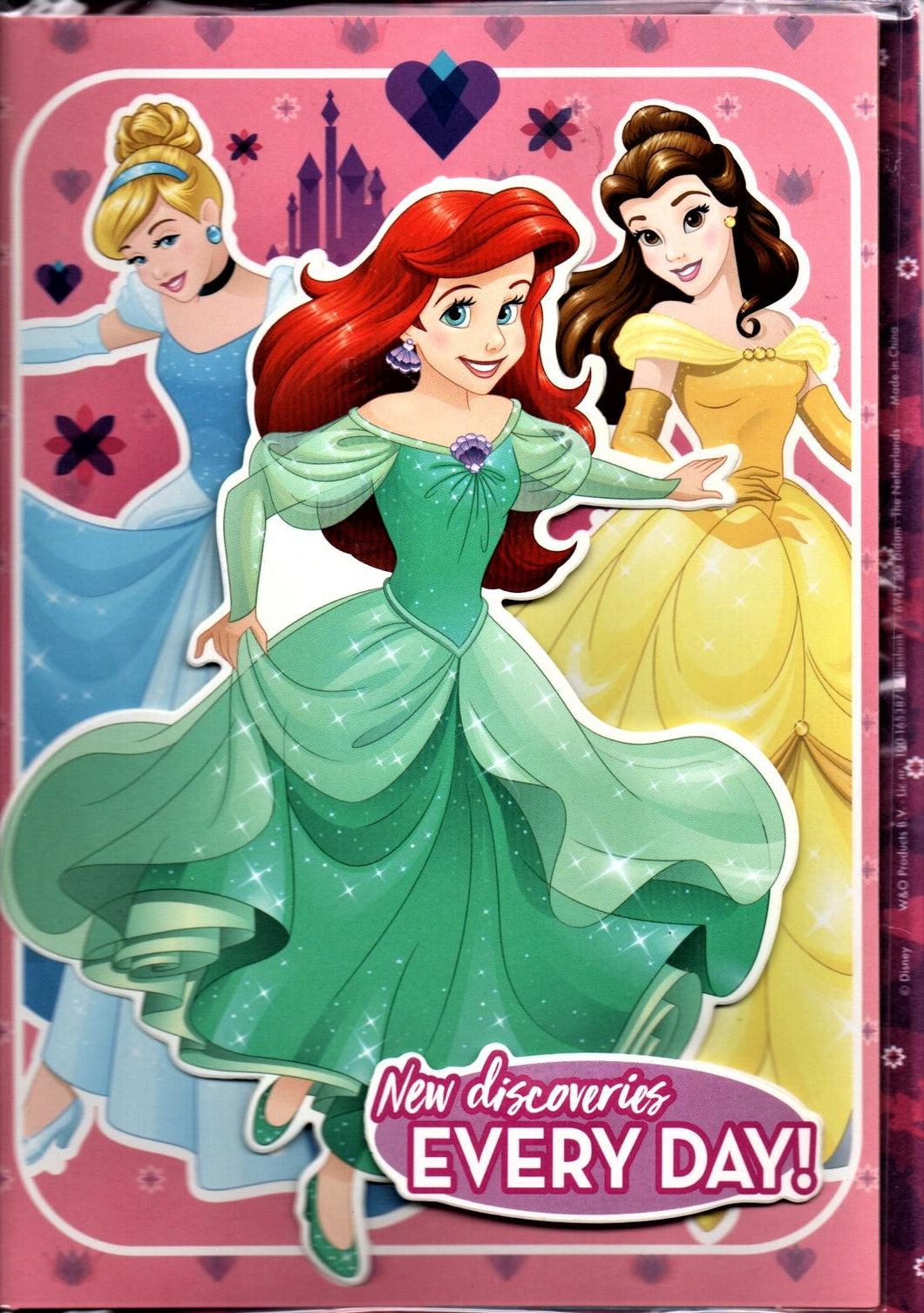 Felicitare din Carton 3D Printese Disney Belle Cenusareasa Ariel