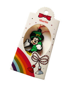 Martisor Copii din Cauciuc Silicon Disney in Cutie Cadou 1 buc Micky Mouse Verde Sfantul Patric