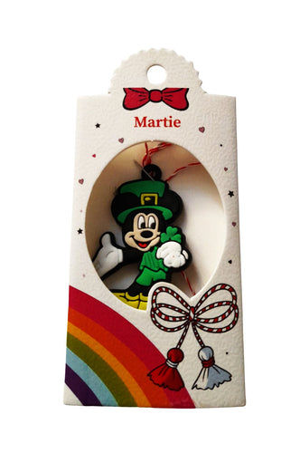 Martisor Copii din Cauciuc Silicon Disney in Cutie Cadou 1 buc Micky Mouse Verde Sfantul Patric