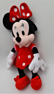 Jucarii Figurine Plusuri-  Minnie Mouse in Rochie Rosie cu Buline Albe