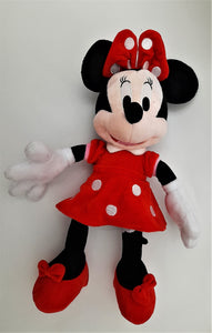 Jucarii Figurine Plusuri-  Minnie Mouse in Rochie Rosie cu Buline Albe