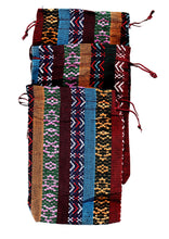 Încărcați imaginea în Galerie, Saculet din Textil Motive Traditionale Taranesti Populare Visiniu-Galben 17 cm vertical