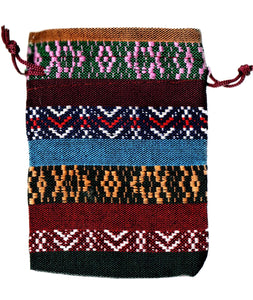 Saculet din Textil Motive Traditionale Taranesti Populare Visiniu-Galben 14 cm orizontal