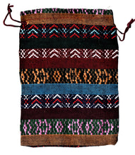 Încărcați imaginea în Galerie, Saculet din Textil Motive Traditionale Taranesti Populare Visiniu-Galben 17 cm vertical
