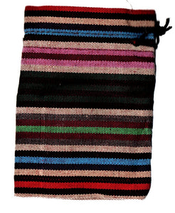 Saculet din Textil Motive Traditionale Taranesti Populare Dungi curcubeu 14 cm