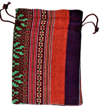 Încărcați imaginea în Galerie, Saculet din Textil Motive Traditionale Taranesti Populare Mov, Portocaliu Visiniu, Verde 14 cm