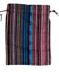 Saculet din Textil Motive Traditionale Taranesti Populare Mov, Albastru, Roz, Ciclam 17 cm vertical