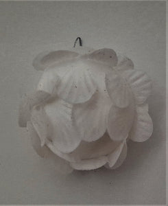 Set Globuri de Craciun Uniculoare de Brad 3 buc Alb cu Petale 6.50 cm