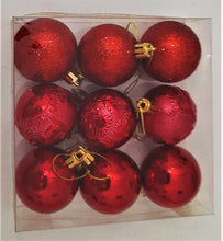 Încărcați imaginea în Galerie, Set Globuri de Craciun Uniculoare Rosii  Intens Ornamente de Brad Pom 4.50 cm